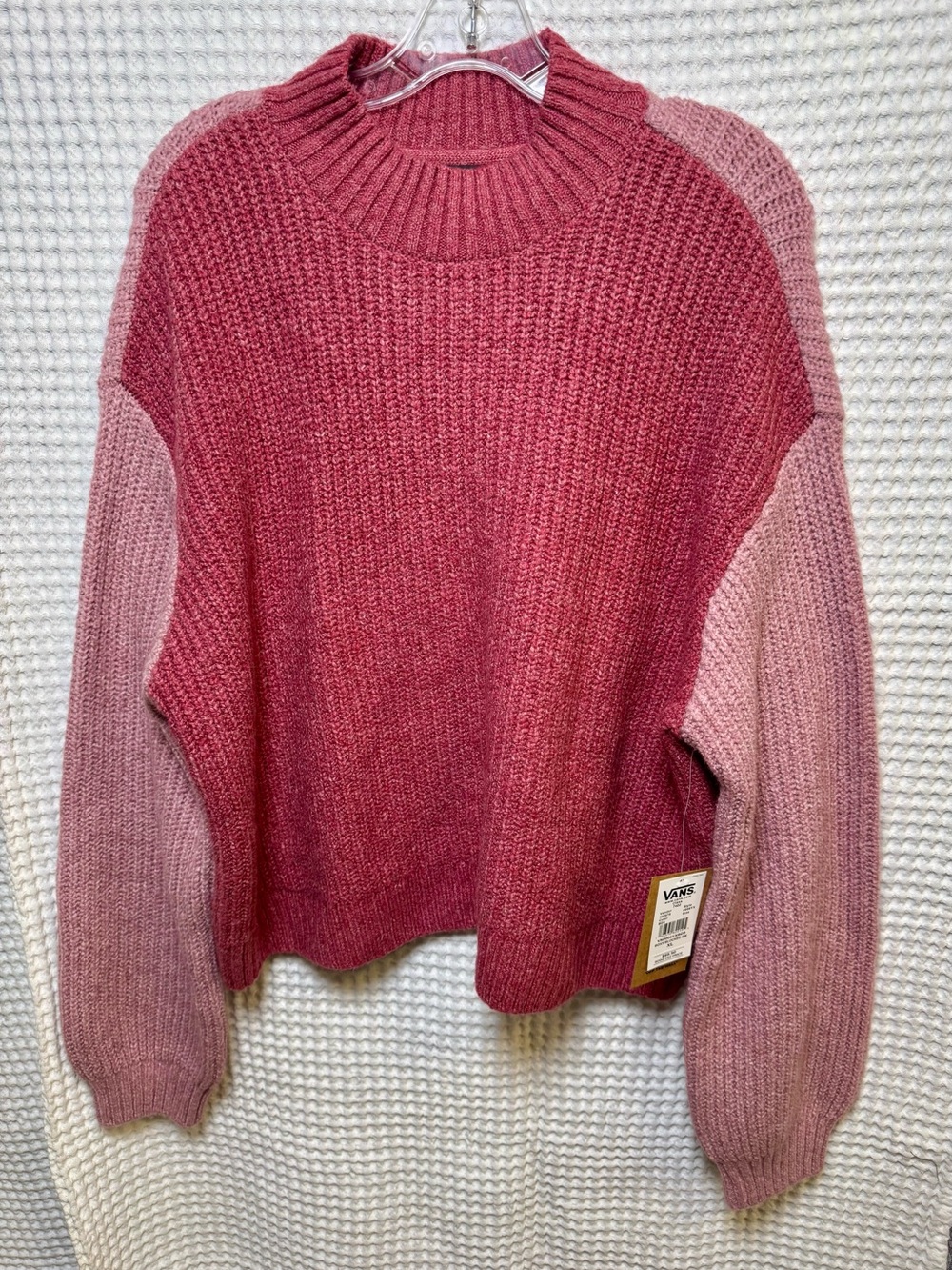 Vans NWT Boxy Blocked Sweater, Size XL. Two Tone Mock Neck #VN0006YXBDJ